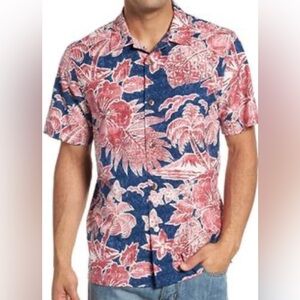 Tommy Bahama Men’s Beach Batik Hawaiian  Floral Short Sleeve Shirt Sz XL
